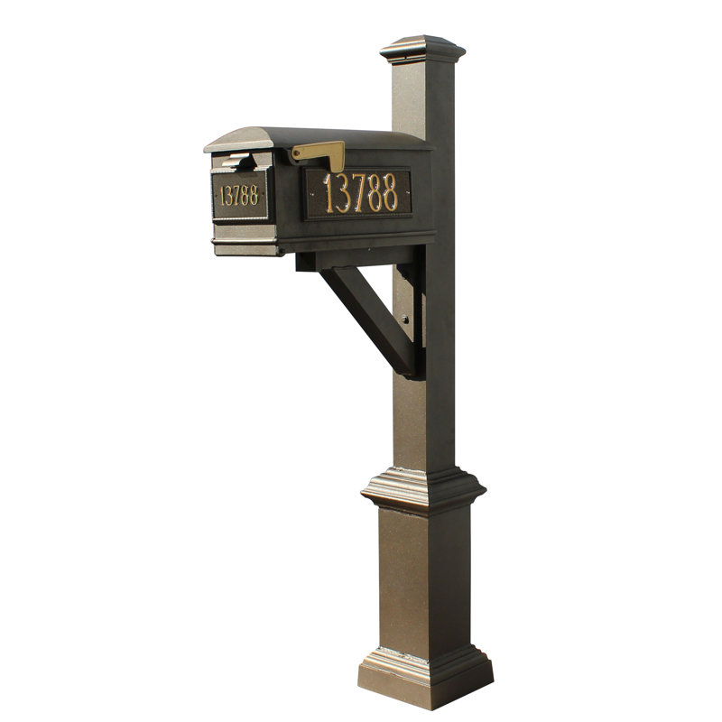 Boîte aux lettres Westhaven Lewiston avec poteau inclus, Bronze, Oui