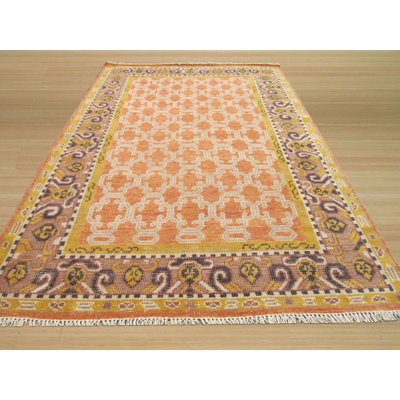 Daandre Oriental Rust Hand Knotted Wool Area Rug