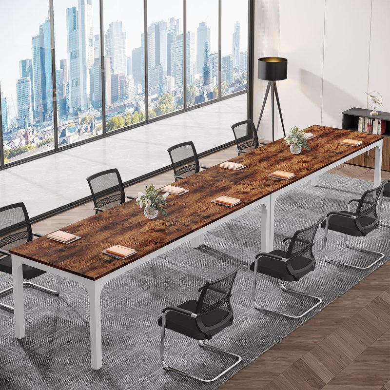 Table de conférence 78,74 "multiple, Brun rustique / Blanc