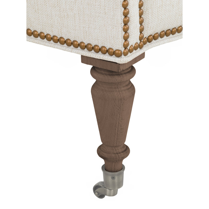 Upholstered Armchair, Almond Buff, Small Brass, 1130 Pottery