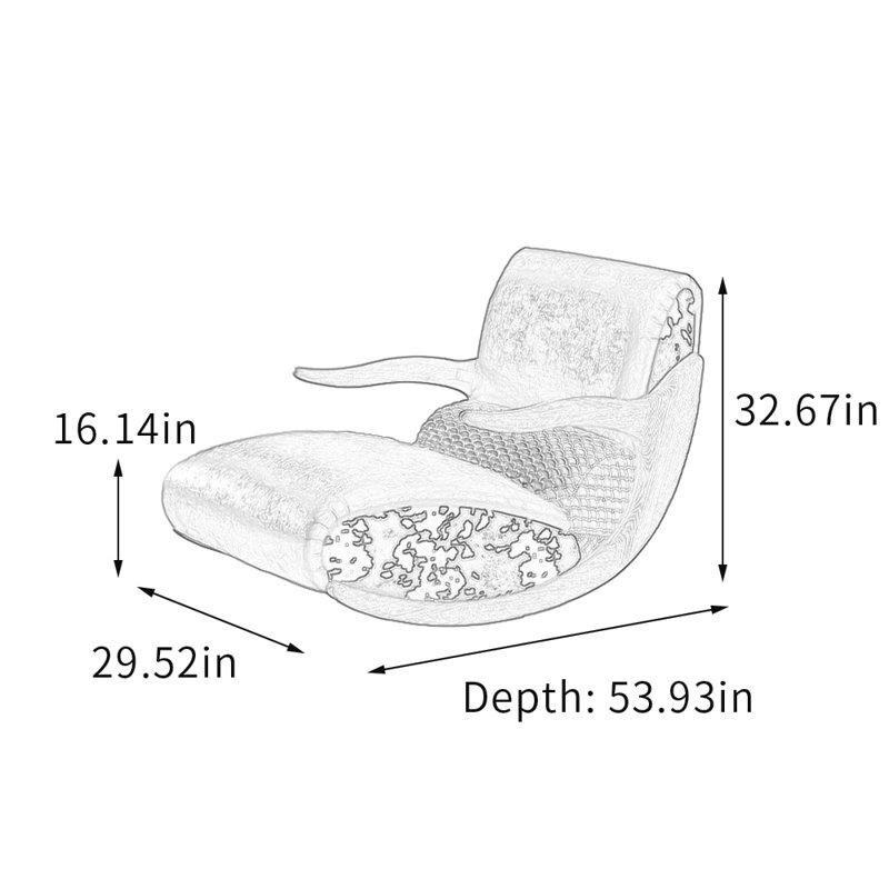 Chaise berçante simple en similicuir Living Room, Noir