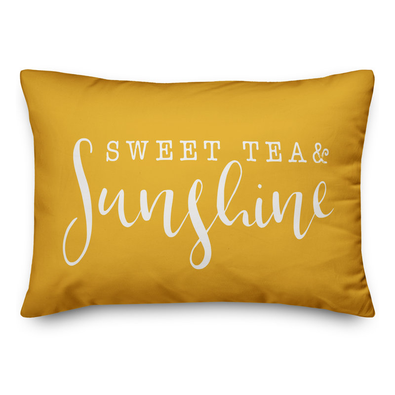 Textual Outdoor Throw Pillow, Yellow