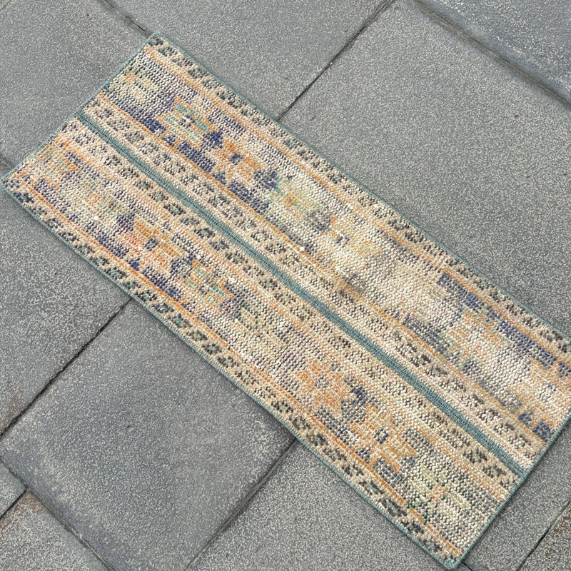 Authentic Vintage Turkish Rug - Ideal Hallway Runner with Distinctive Traditional Design