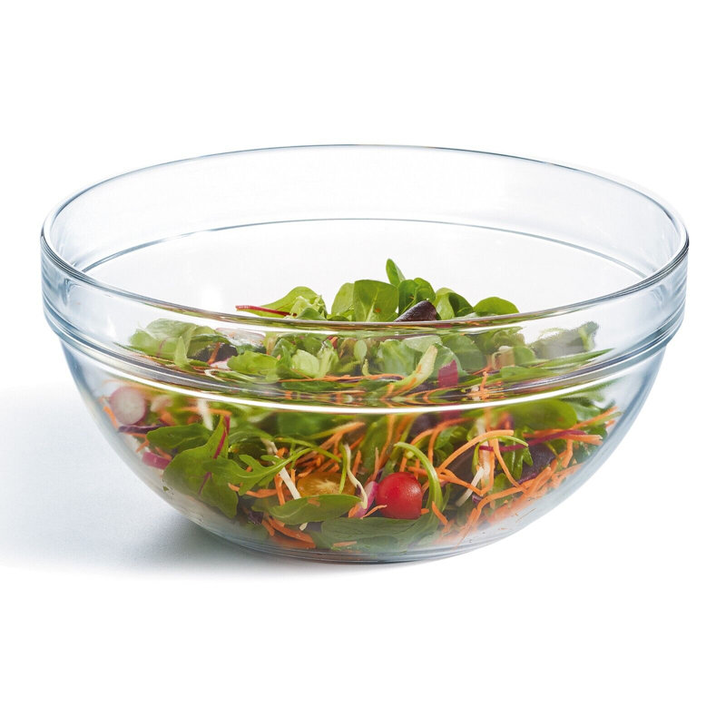 2.5L Pasabahce Single Chef's Glass Salad Mixing Serving Bowl (Set of 2)