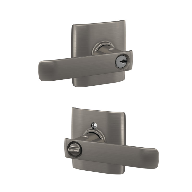 Complete Entry Lever Set with Deadbolt, Satin Nickel