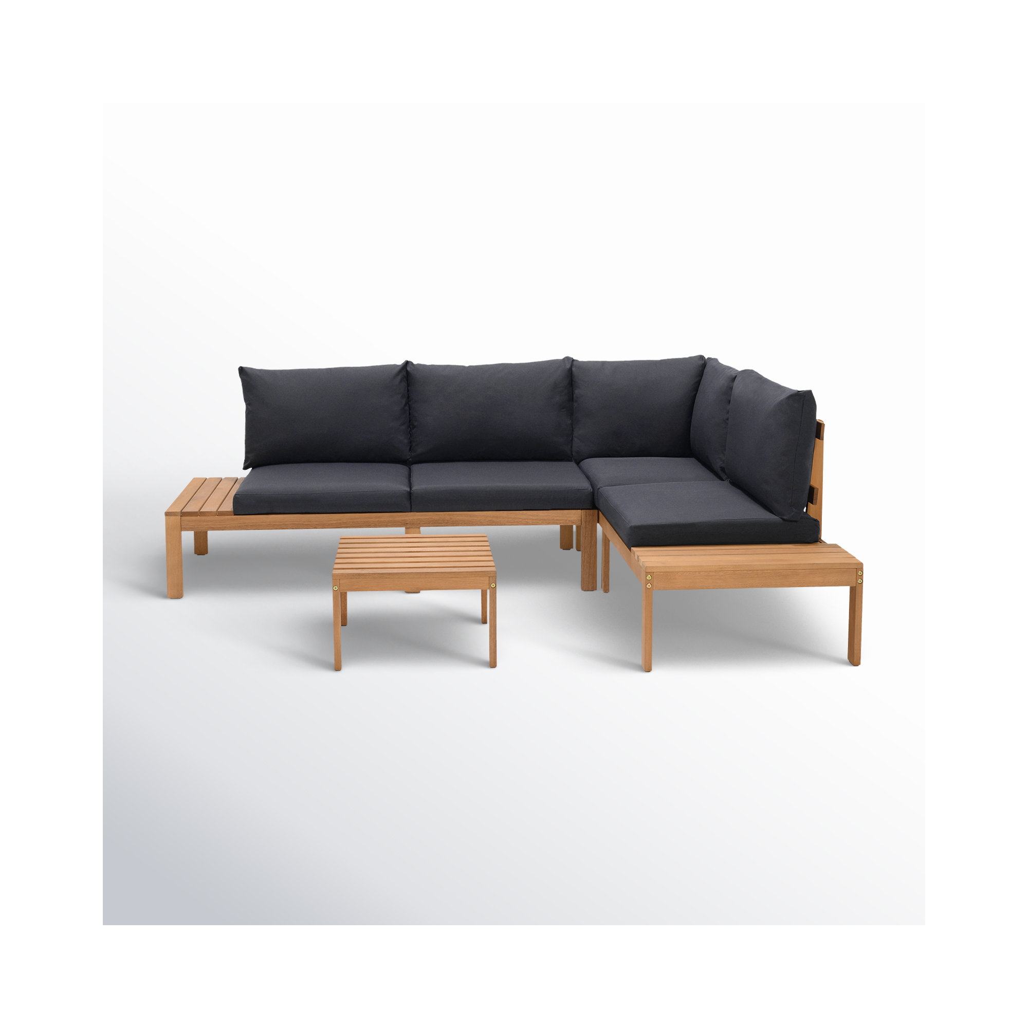 Tempo Eucalyptus 3 Piece Sectional Set, Black