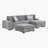 Odesser 115" W 3-Piece Chenille Sleeper Sectional-1065647967-1065647964