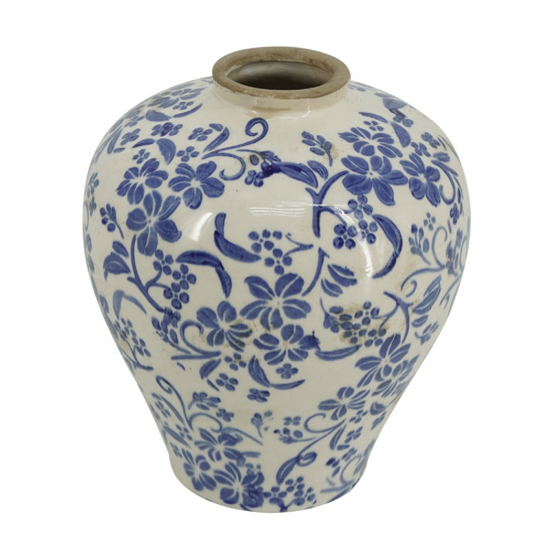 Vase en céramique, H 9,1 po x l 7,7 po x P 7,7 po