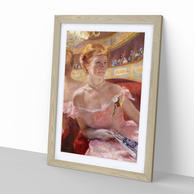 Woman with a Pearl Necklace by Mary Cassatt - Picture Frame Painting, Oak Framed, 65cm H x 48cm W x 2cm D