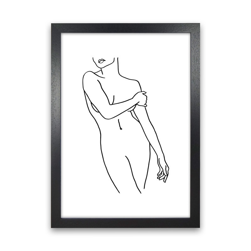Female Front Pose - Print, 88cm H x 64cm W x 3cm D, Black Frame