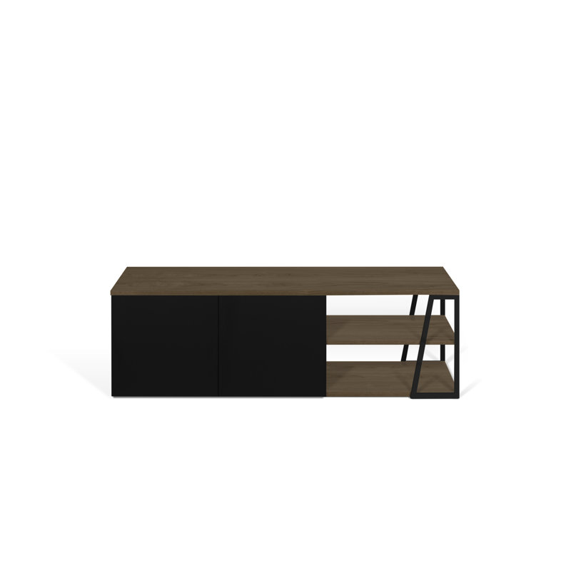 Angelos TV Stand for TVs up to 65", Walnut Veneer/Matte Black