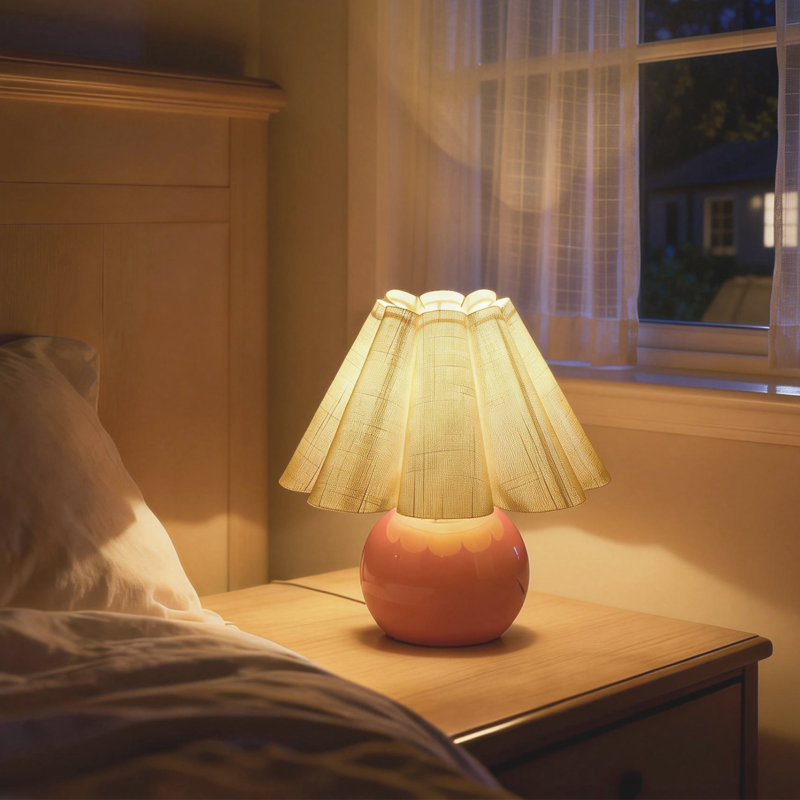 Lampe de table Lenee, Blanc, Oui, Rose