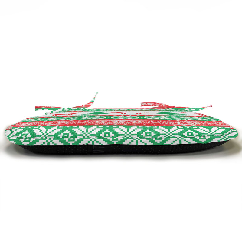 Reindeer Star and Snowflake Chair Pad Cushion