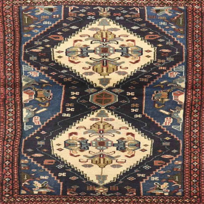Tapis oriental brun / bleu / beige