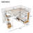 Full Size Spacious Loft Bed With Work Desk, Storage Shelves, Dual Built In Drawers And Practical Storage Staircase, White And Natural-1121415264