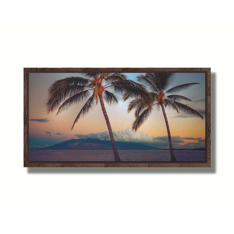 Maui Palms par Kelly Wade. Estampe numérique, H 20,5 po x l 40,5 po x P 1,5 po, Reproduction encadrée sans passe-partout