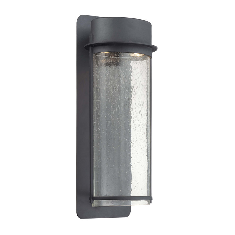 Janke Metal Wall Light, Black, Clear Seeded Glass