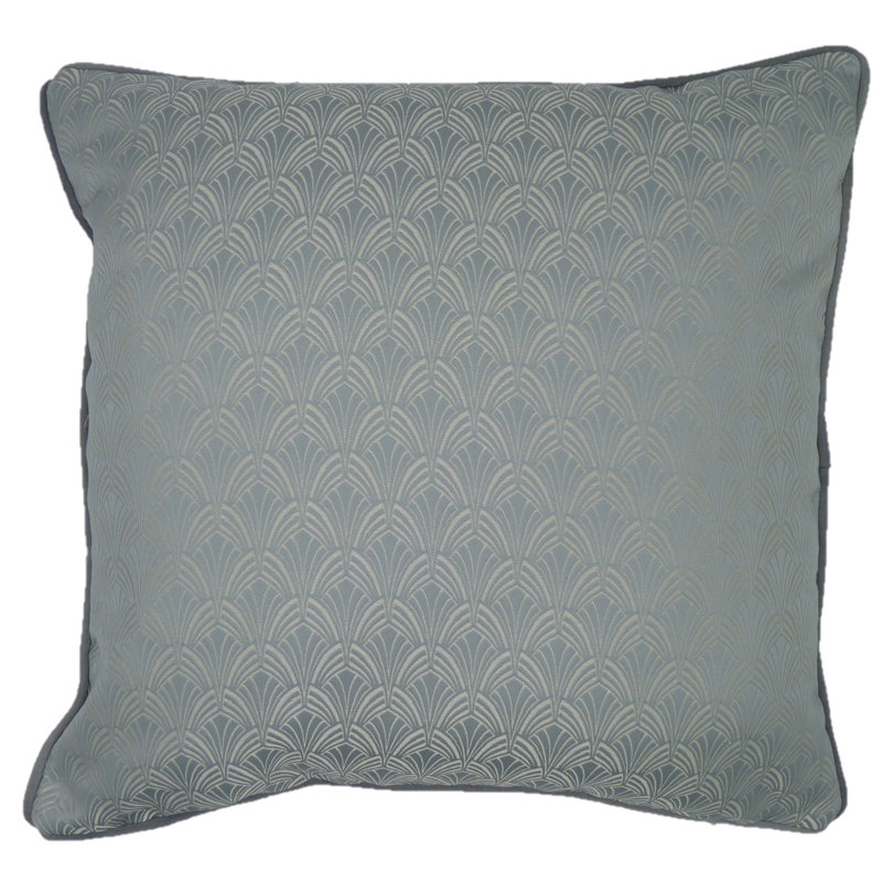 Glenford Geometric Square Throw Pillow Cover, Duck Egg