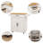 Kitchen Island Rolling Trolley Cart With Adjustable Shelves & Towel Rack & Seasoning Rack Rubber Wood Table Top-White