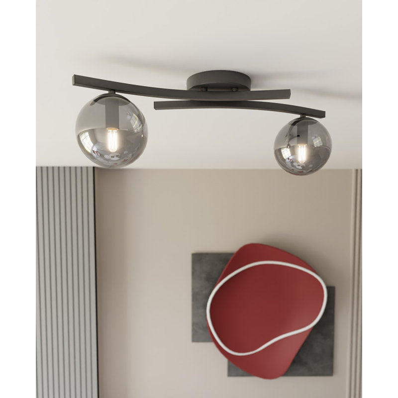 Davarius Flush Mount, Matte Black/Graphite
