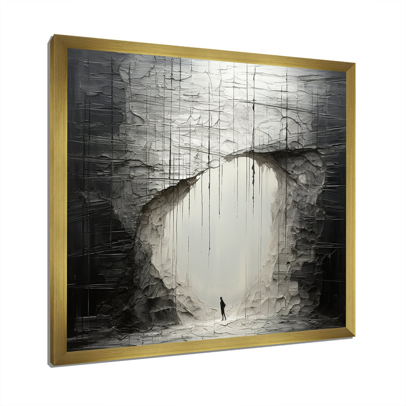 Minimalisme, solitude, méditation, art mural, H 30 po x l 30 po x P 1 po, Cadre doré simple
