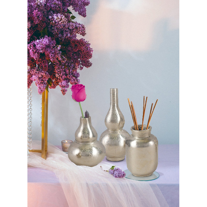 Ensemble de 3 vases Mercer41 Radiance, Argent argent
