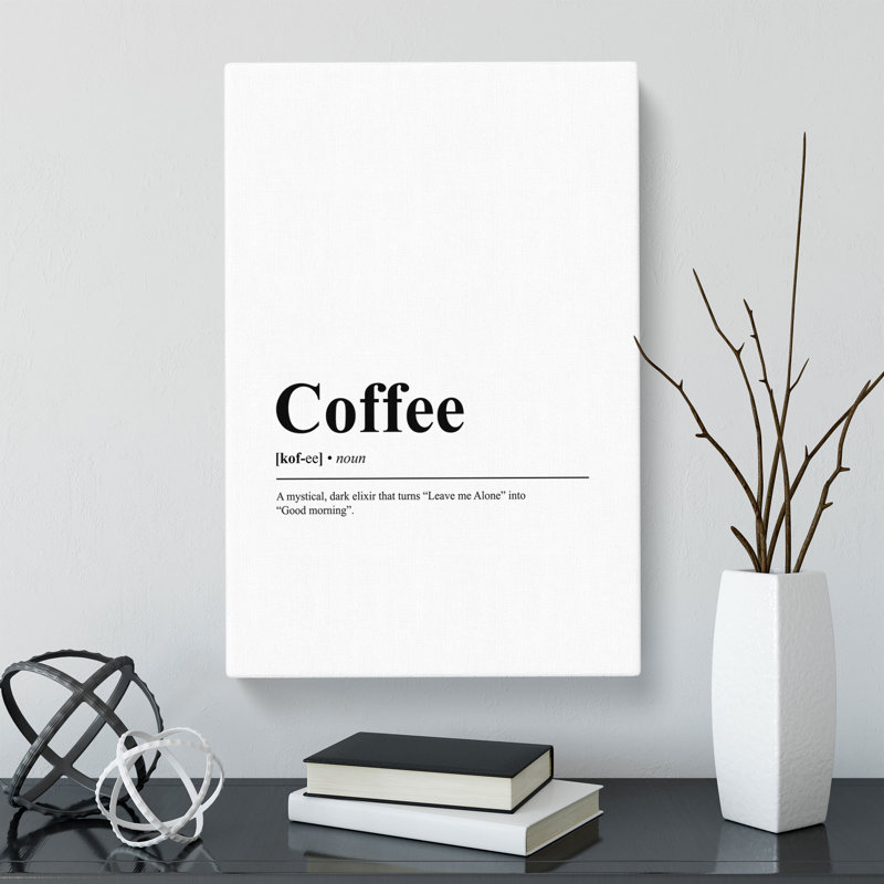 Dictionary Coffee - Wrapped Canvas Print, 76cm H x 50cm W x 3cm D
