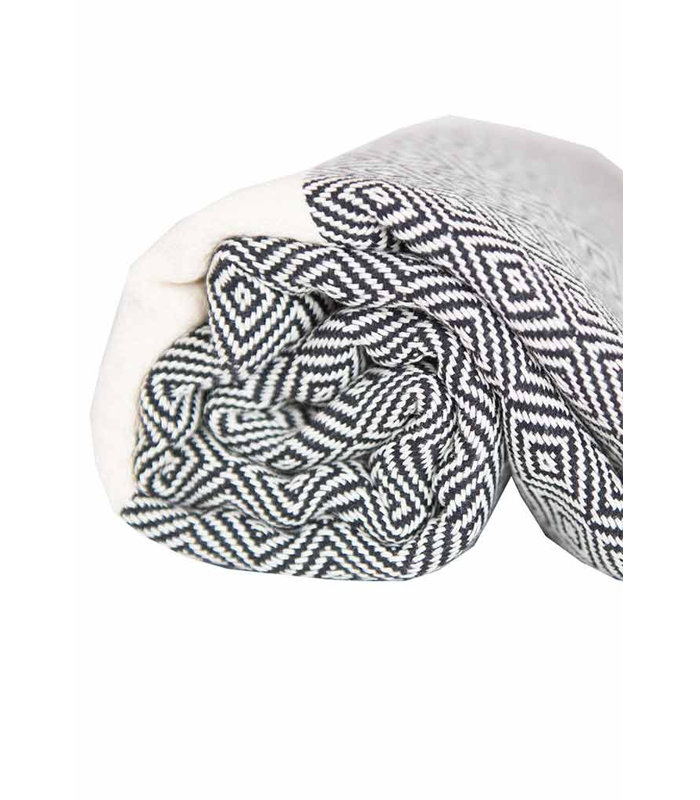 Serviette de plage en coton turc pure Cavas-Mitson, Carbone