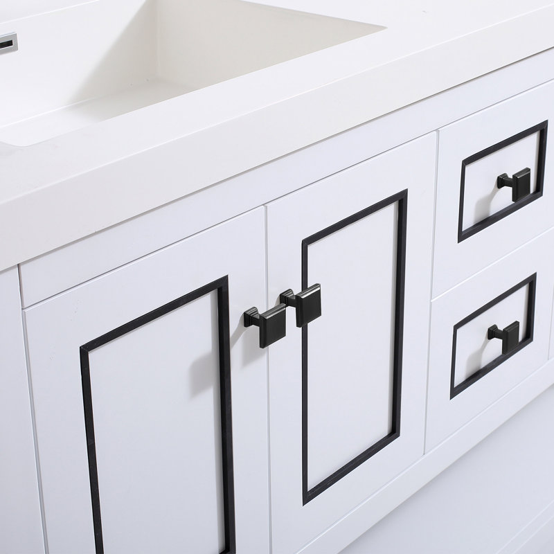 Ensemble de meuble-lavabo double 61 po Thome, Blanc, Noir mat
