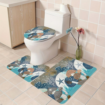 Ensemble de 3 tapis de salle de bain Golden Mountain View