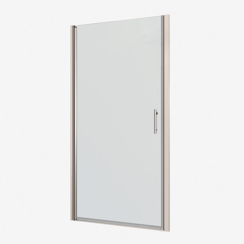 1 3/8" Adjustment,Universal Pivot Shower Door, Open Outside, With 1/4" Tempered Glass Finish 3272, Chrome