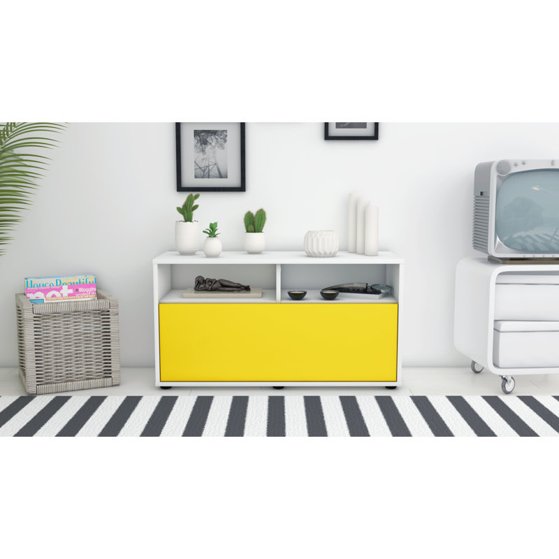 Isai 92cm W Chest of Drawers, Yellow / Matte White