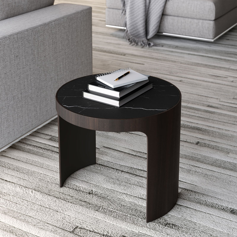 Caliann End Table, Black Ceramic