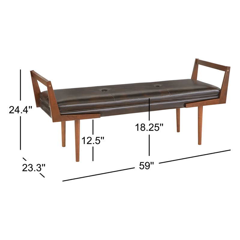 Banc rembourré Stewartville, Brun