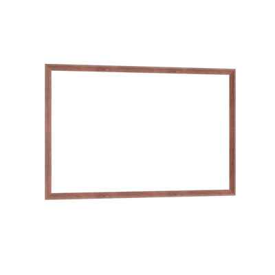 48"X32" Oversized Modern Wall Mirror With Walnut - Finished Aluminum Frame, Ideal For Bathroom, Living Room, Bedroom, Vertical/Horizontal Mounting, Proof Protection, Easy To Assemble Large Rectangle