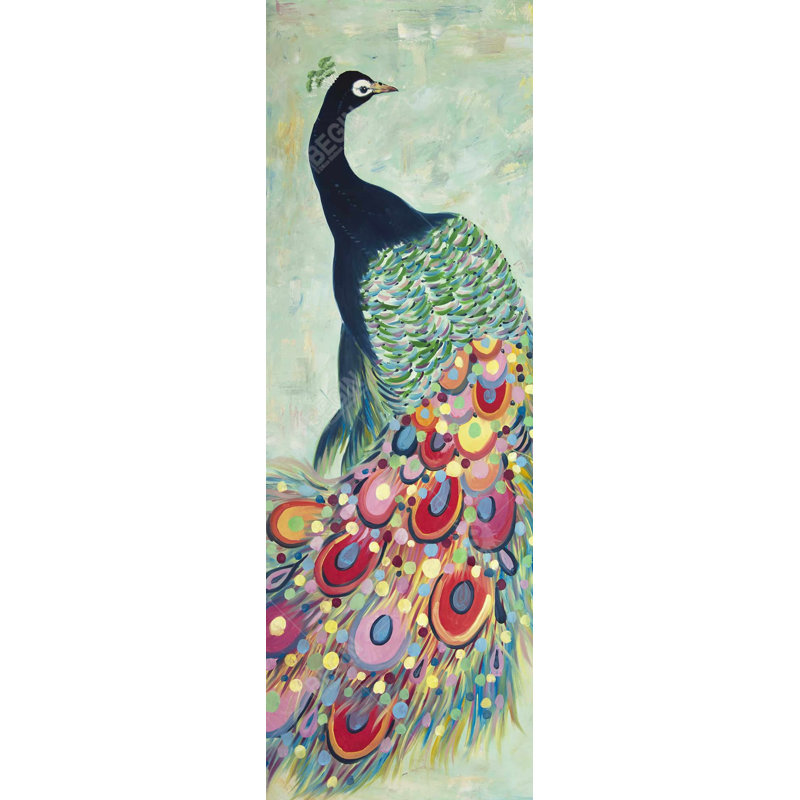 «Proud as a Peacock - Neo Mint», toile encadrée pour la décoration intérieure