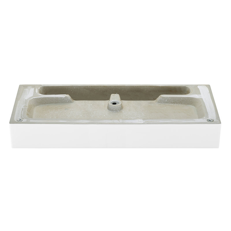 Lavabo console en céramique Claire 40, Blanc / Chrome
