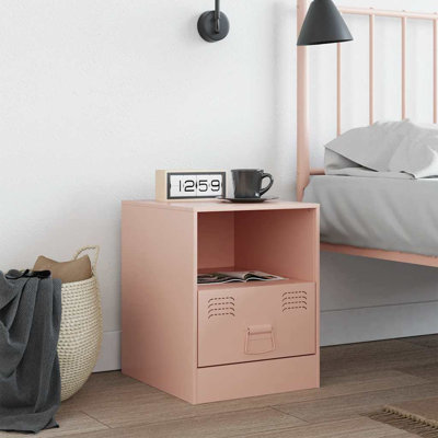 34.5cm W Steel Bedside Table