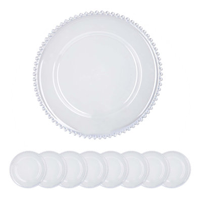 8 Pack Plastic Charger Plates, D13\