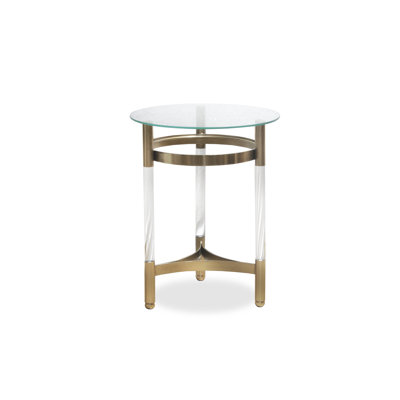 Laterese Mirrored Glass Top End Table