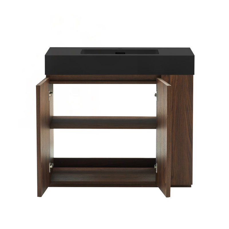 Meuble-lavabo 36 po en noyer Winston, Noyer brun