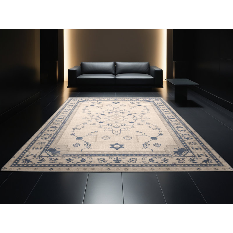 Soft Plush Fearon Hanukkah Modern & Contemporary Abstract Area Rug in Beige – Gray Binding, 3x5