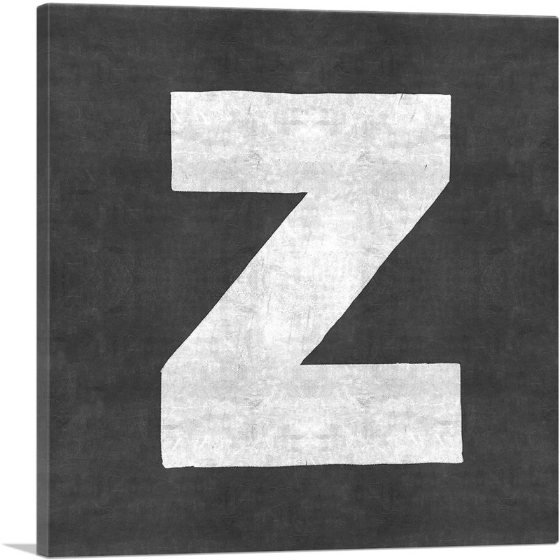 «Chalkboard Alphabet Letter Z», reproduction d'art sur toile tendue, H 12 po x l 12 po x P 1,5 po