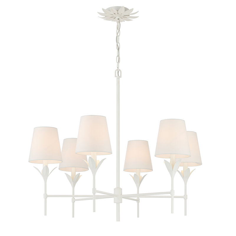 Lustre antique 6 lumières Taliaferro, Blanc