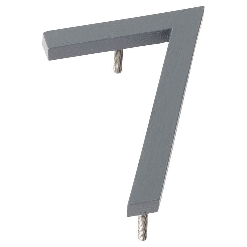 l 4 pi 5 po x Numéro de maison à fixation flottante, 7, Gris