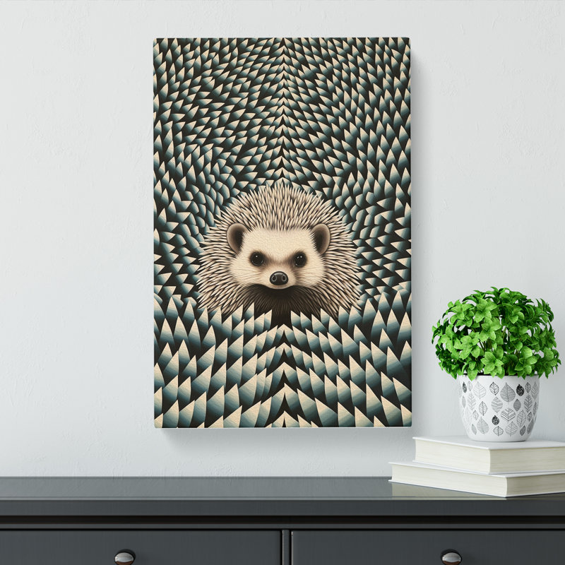 Hedgehog Op - No Frame Art Prints - Wrapped Canvas, 76cm H x 50cm W x 3cm D