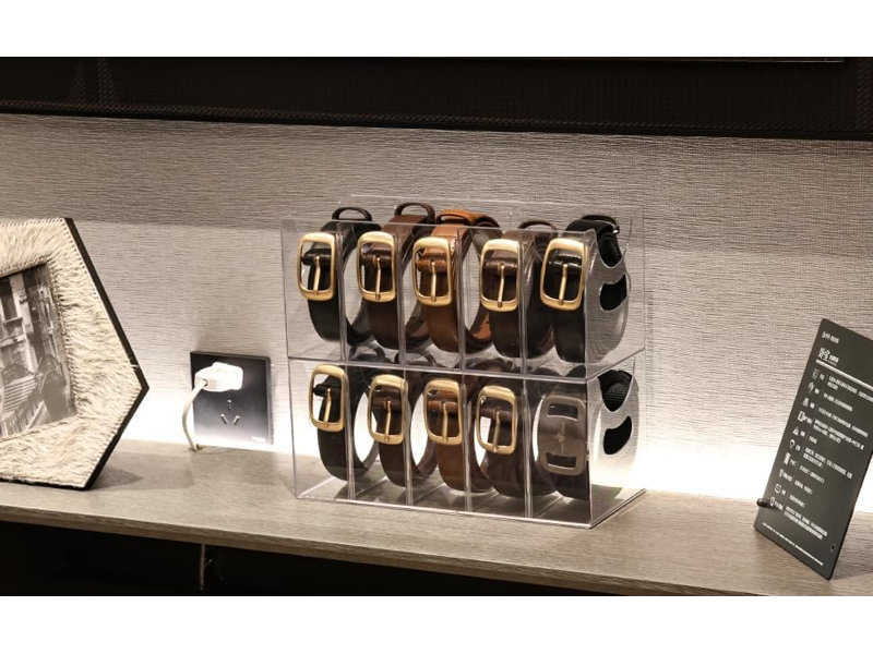2 Pack Clear Stackable Belt Holder For Closet Drawer Storage