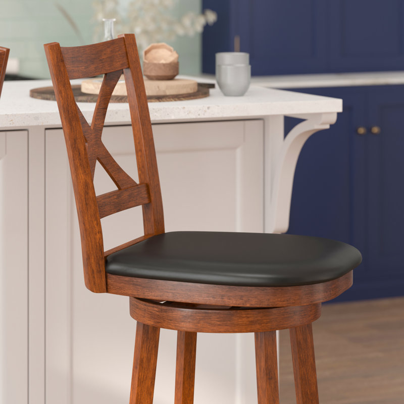 Tabouret de comptoir Breonda 25,25, Noyer gris délavé, Tabouret de bar (hauteur du siège de 30,5 po)