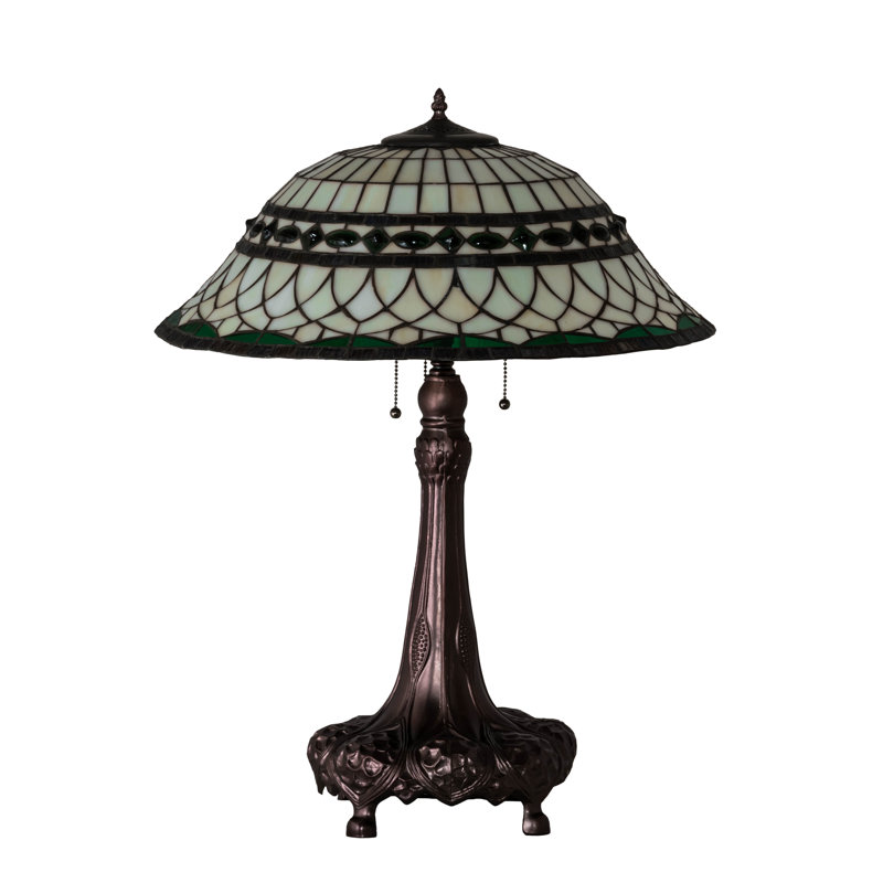 Mahogany Bronze 31" Stained Glass Table Lamp