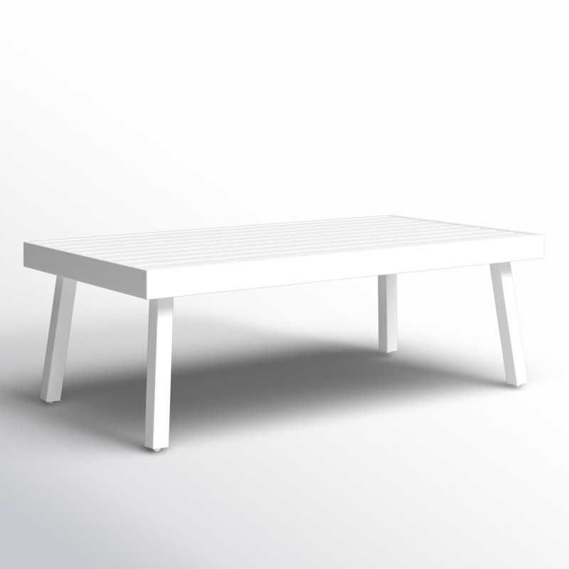 Table basse d'extérieur en aluminium Armando, Blanc